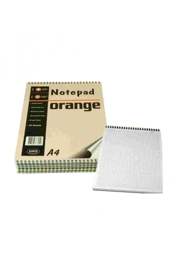 LİZ PR04 SPİRALLİ BLOKNOT A4 KARELİ 40 YAPRAK