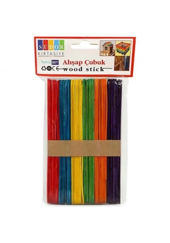 SÜDOR BS71 RENKLİ BÜYÜK BOY AHŞAP DONDURMA SAPI