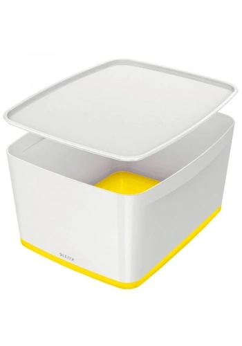LEİTZ 5216 MYBOX KAPAKLI GENİŞ SAKLAMA KUTUSU SARI-BEYAZ