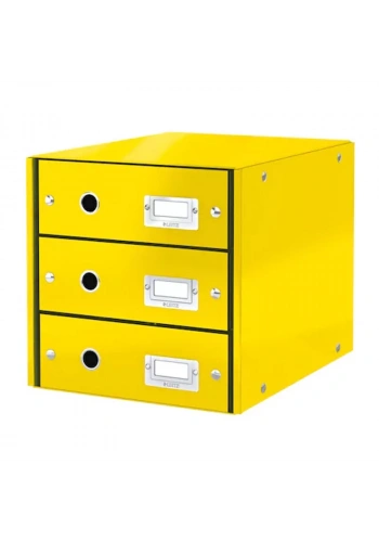 LEİTZ 6048 WOW C&S 3 ÇEKMECELİ EVRAK RAFI METALİK SARI