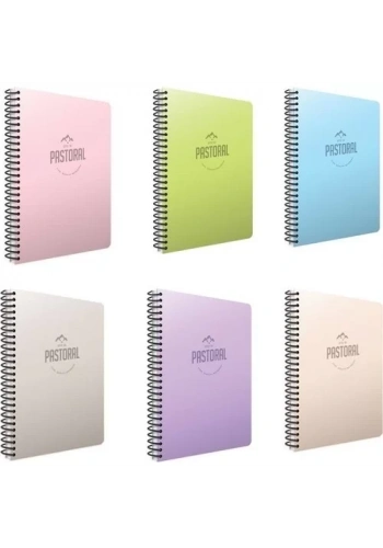 GIPTA PASTORAL SPİRALLİ PLASTİK KAPAK DEFTER A4 KARELİ 160 YAPRAK (5553)