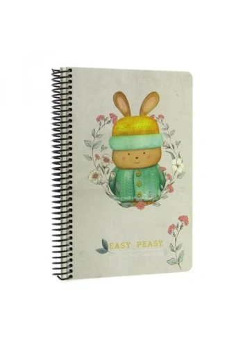 GIPTA EASY NOTES SPİRALLİ SERT KAPAK DEFTER 17x24 KARELİ 120 YAPRAK (4744)