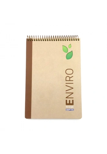 GIPTA ENVİRO SPİRALLİ SERT KAPAK BLOKNOT A4 DÜZ 100 YAPRAK KRAFT (2920)
