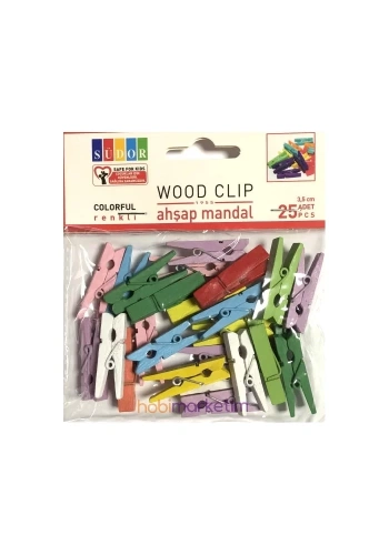 SÜDOR BS130 RENKLİ BÜYÜK BOY AHŞAP MANDAL