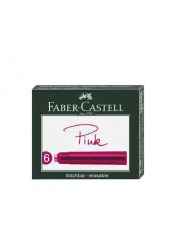 FABER-CASTELL GRİP DOLMA KALEM KARTUŞU PEMBE 6LI (185508)
