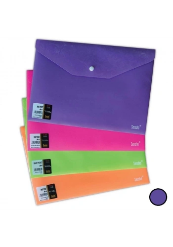 SENSHO SM A4-02-16-10 ÇITÇITLI DESENLİ EVRAK DOSYASI A4 FOSFORLU MOR
