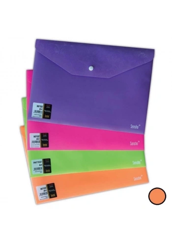 SENSHO SM A4-02-16-9 ÇITÇITLI DESENLİ EVRAK DOSYASI A4 FOSFORLU TURUNCU