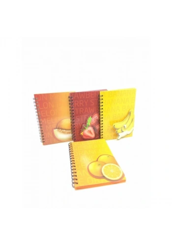 NOT YAZ FR-3214 MEYVE KOKULU SPİRALLİ BLOKNOT A6 DÜZ 50 YAPRAK KARIŞIK RENK