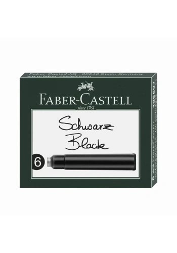 FABER-CASTELL GRİP DOLMA KALEM KARTUŞU SİYAH 6LI (185507)