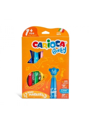 CARİOCA 42816 TEDDY KEÇELİ KALEM SÜPER YIKANABİLİR 12 RENK