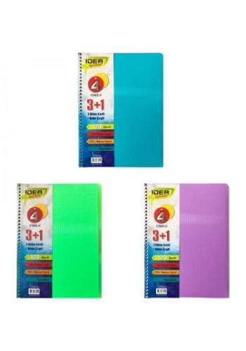 ÇINAR İDEA SPİRALLİ DEFTER A4 3+1 BÖLME 120 YAPRAK (63005)