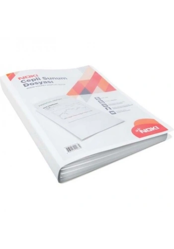 NOKİ 64120-N CEPLİ SUNUM DOSYASI A4 BEYAZ 20Lİ