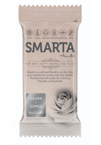 SMARTA HAVA İLE KURUYAN MODELLEME HAMURU 28 METALİK GÜMÜŞ 60gr