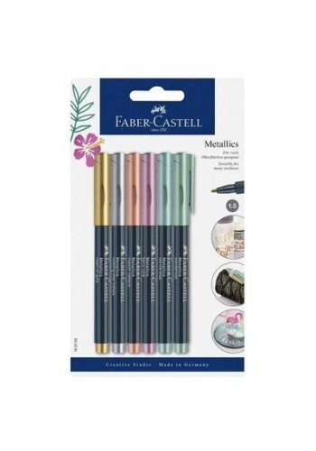 FABER-CASTELL ÇOK AMAÇLI MARKÖR METALİK 6 RENK BLİSTER (160706)
