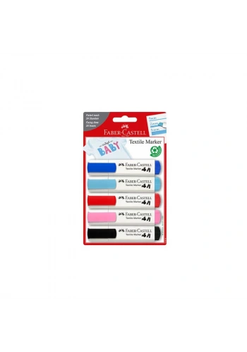 FABER-CASTELL TEKSTİL KALEMİ PASTEL 5 RENK BLİSTER (5040159530)
