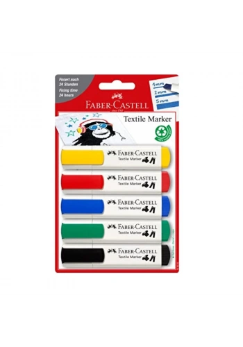 FABER-CASTELL TEKSTİL KALEMİ KLASİK 5 RENK BLİSTER (5040159520)