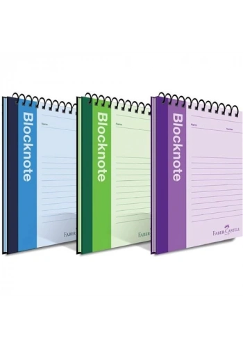 FABER-CASTELL CANLI RENK SPİRALLİ BLOKNOT A4 ÇİZGİLİ 80 YAPRAK (5075000409)