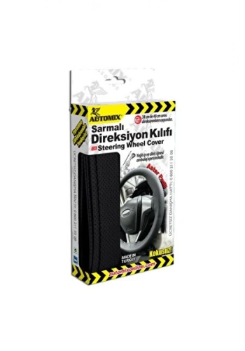 AUTOMİX 39509 SARMALI DİREKSİYON KILIFI DÜZ SİYAH