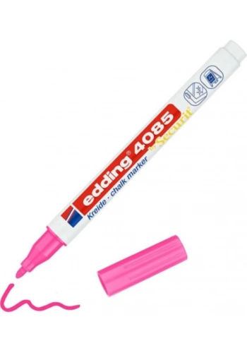 EDDİNG E-4085 LİKİT TEBEŞİR VE CAM KALEMİ FOSFORLU PEMBE