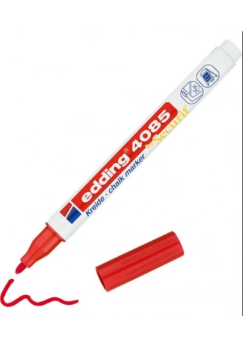 EDDİNG E-4085 LİKİT TEBEŞİR VE CAM KALEMİ KIRMIZI