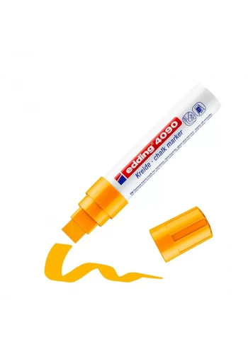 EDDİNG 4090 LİKİT TEBEŞİR VE CAM KALEMİ KESİK UÇ FOSFORLU TURUNCU