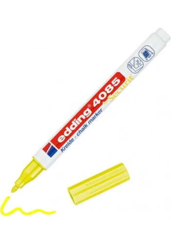 EDDİNG E-4085 LİKİT TEBEŞİR VE CAM KALEMİ FOSFORLU SARI