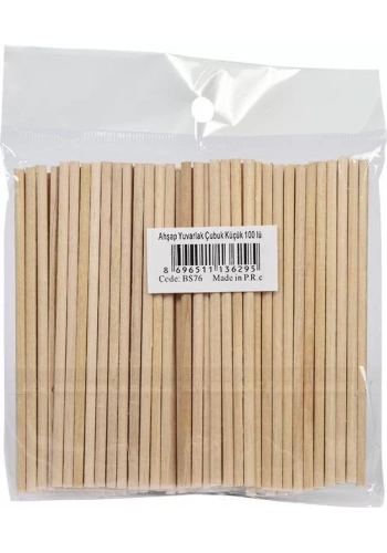 SÜDOR BS76 YUVARLAK KÜÇÜK BOY AHŞAP ÇUBUK 100LÜ
