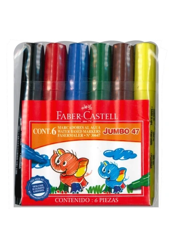 FABER-CASTELL JUMBO 47 PERMANENT MARKÖR KOLİ KALEMİ 6 RENK (030647)