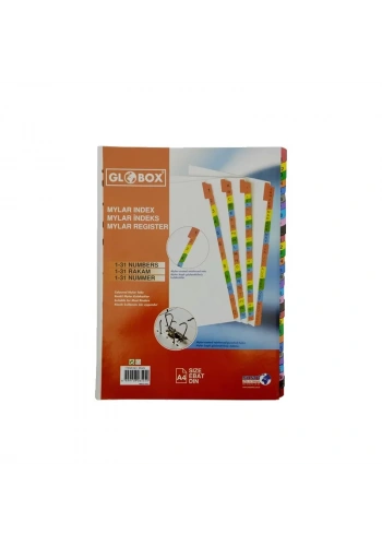 GLOBOX 6545 MYLAR KARTON AYRAÇ A4 1-31 RAKAM