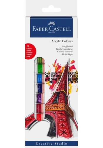 FABER-CASTELL AKRİLİK BOYA 12 RENKx12ml TÜP (169501)