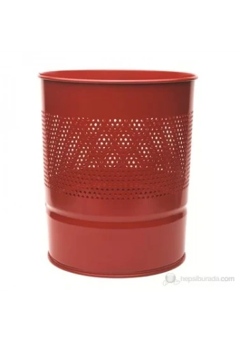 MAS 852 METAL YARIM DELİKLİ ÇÖP KOVASI KIRMIZI 10lt