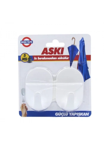 BOSS TAPE 5504 PLASTİK BÜYÜK ASKI ŞEFFAF 2Lİ BLİSTER