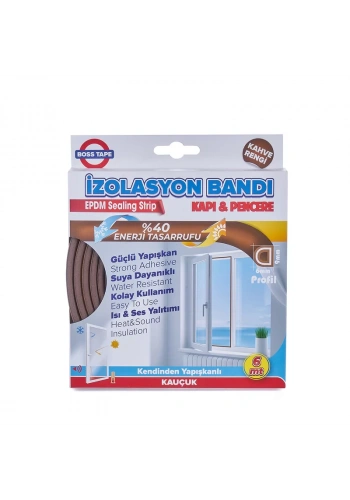BOSS TAPE 3166 KAPI PENCERE İZOLASYON BANDI 9mmx6m KAHVE