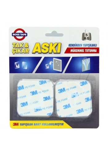 BOSS TAPE 3869 TAK ÇIKAR ASKI 60mmx60mm 2Lİ BLİSTER