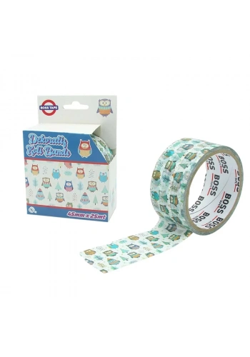 BOSS TAPE 4552 DESENLİ DEKORATİF KOLİ BANDI 45mmx25m BAYKUŞ