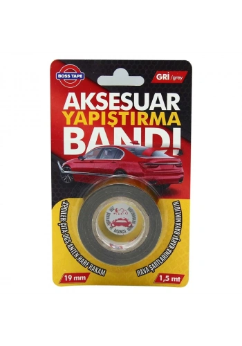 BOSS TAPE 3920 ÇİFT OTO AKSESUAR YAPIŞTIRMA BANDI 19mmx1.5m GRİ