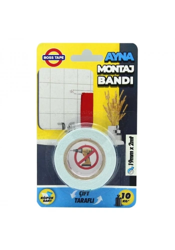 BOSS TAPE 4170 ÇİFT TARAFLI KÖPÜK AYNA MONTAJ BANDI 19mmx2m