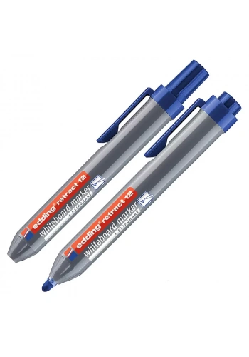 EDDİNG EDR1203 RETRACT BEYAZ TAHTA KALEMİ MAVİ (BASMALI)