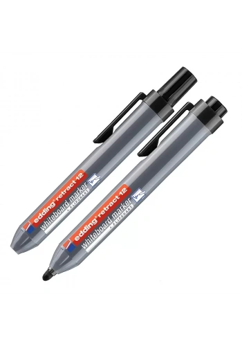 EDDİNG EDR1201 RETRACT BEYAZ TAHTA KALEMİ SİYAH (BASMALI)