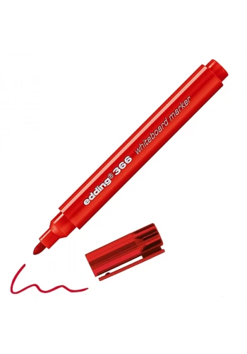 EDDİNG 366 BEYAZ TAHTA KALEMİ YUVARLAK UÇ KIRMIZI 1mm