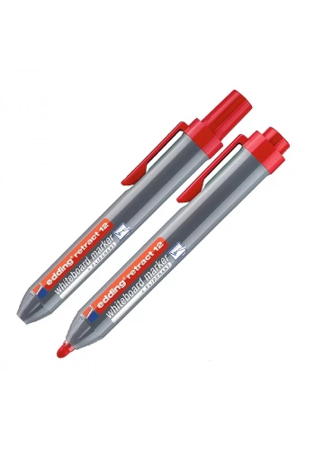 EDDİNG EDR1202 RETRACT BEYAZ TAHTA KALEMİ KIRMIZI (BASMALI)