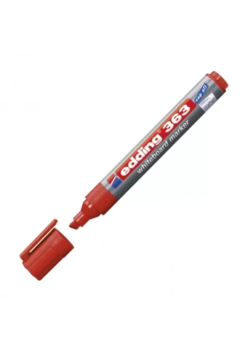 EDDİNG 363 BEYAZ TAHTA KALEMİ KESİK UÇ KIRMIZI