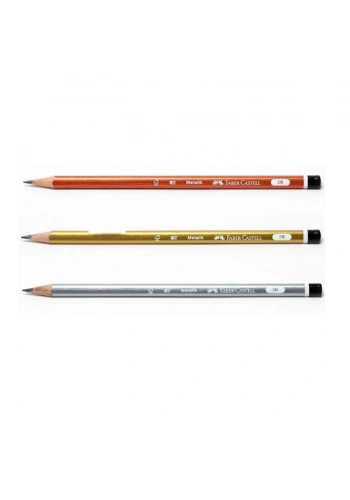 FABER-CASTELL METALİK ÜÇGEN MERCANLI KURŞUN KALEM 2B (5244321602)