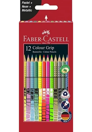 FABER-CASTELL ÜÇGEN BOYA KALEMİ METALİK 12 RENK (5171000006)