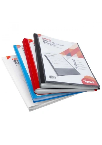 NOKİ 64160-N CEPLİ SUNUM DOSYASI A4 KIRMIZI 60LI