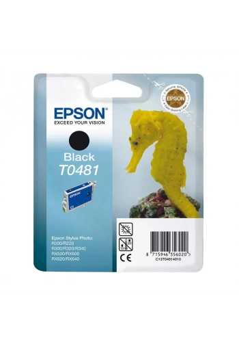OUTLET EPSON T0481 C13T04814020 SİYAH ORJİNAL KARTUŞ 630 SAYFA (R200 R300 R330 R340 R350)