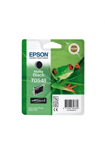 OUTLET EPSON T0548 C13T05484020 MAT SİYAH ORJİNAL KARTUŞ 550 SAYFA (R800 R1800)