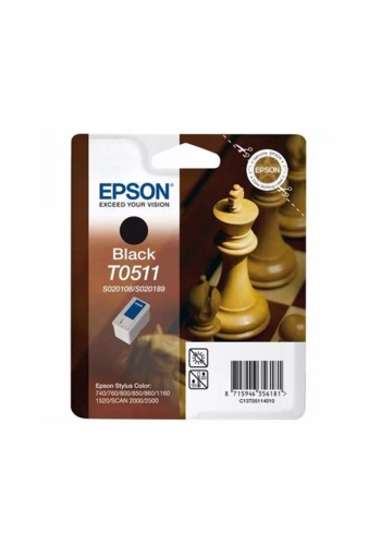 OUTLET EPSON T0511 C13T05114020 SİYAH ORJİNAL KARTUŞ (STYLUS 1160 1500 800N 850N)