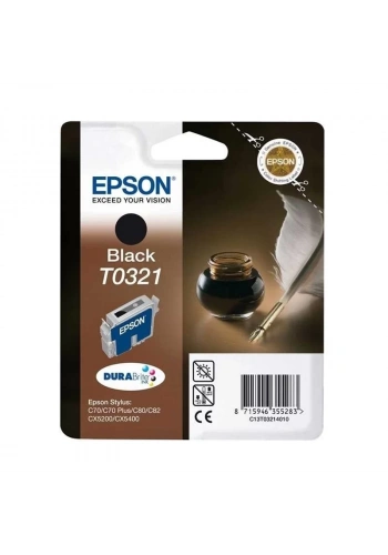 OUTLET EPSON T0321 C13T03214020 SİYAH ORJİNAL KARTUŞ 1240 SAYFA (C70 C80 C82 CX4500)