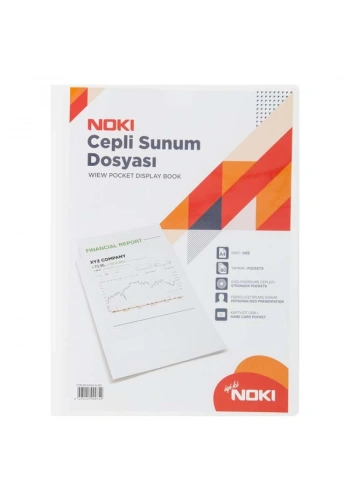 NOKİ 64160-N CEPLİ SUNUM DOSYASI A4 BEYAZ 60LI